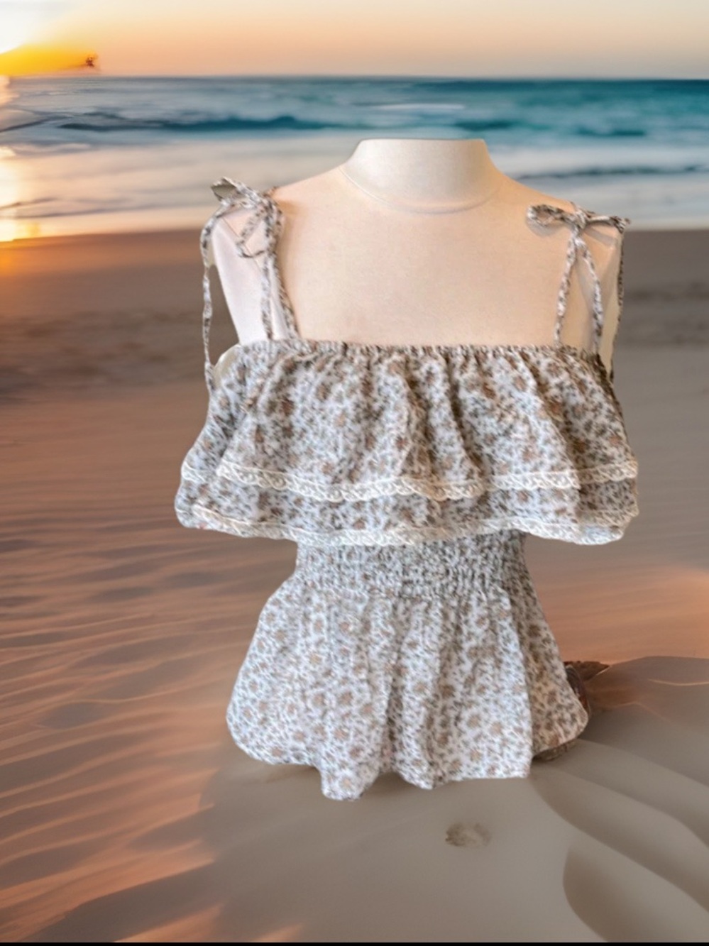 Ruffle Lace Tank Spaghetti Strap - Picture 8 of 13